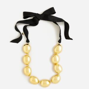 JCrew metallic oval ribbon necklace